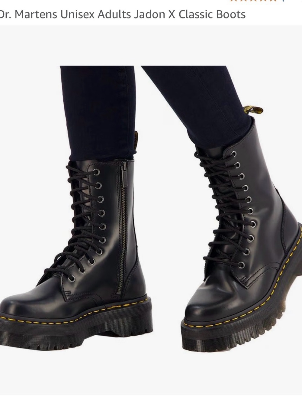 Dr. Martens Jadon Women's Black Leather Lace-Up Platform Boots